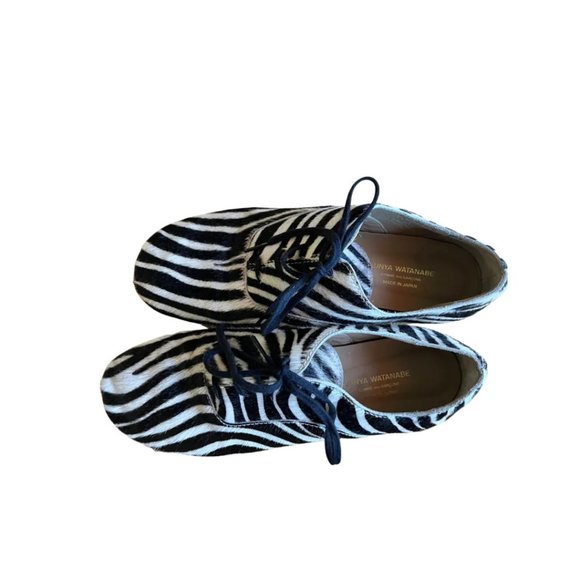 JUNYA WATANABE COMME DES GARÇONS ANIMAL PRINT PONY HAIR OXFORDS - Picture 3 of 5